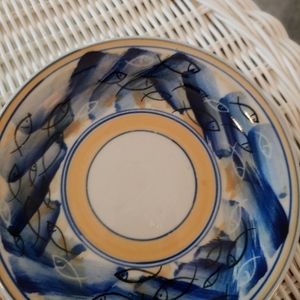 Stoneware Fish Dessert Plates set of 2 unbranded